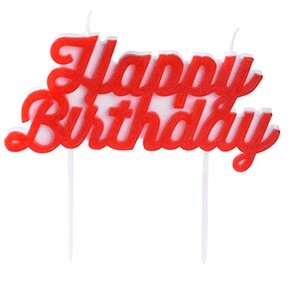 Happy Birthday tårtljus, röd | Tårtljus för både vuxna och barn | HobbyPyssel