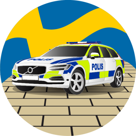 Polisbil, tårtbild | Polisbil Tårtbild | HobbyPyssel