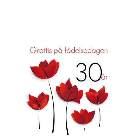30 år Röda blommor