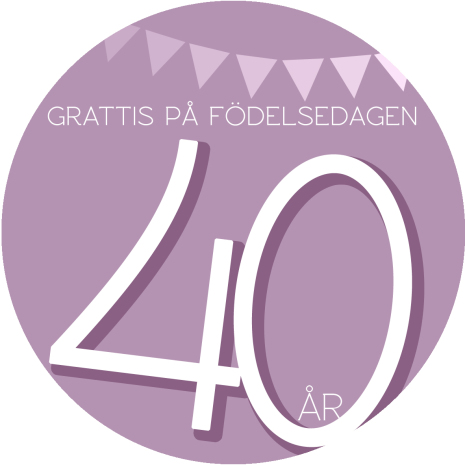 40 år rosa | Tårtbilder till 40 års dagen | HobbyPyssel