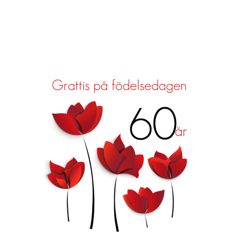 60 år Röda blommor | Tårtbilder till 60 års dagen | HobbyPyssel