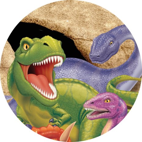 Partydax Dinosaurier, sockeroblat Ø 19 cm | Partydax | HobbyPyssel