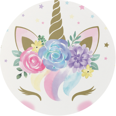 Partydax Unicorn, sockeroblat Ø 19 cm