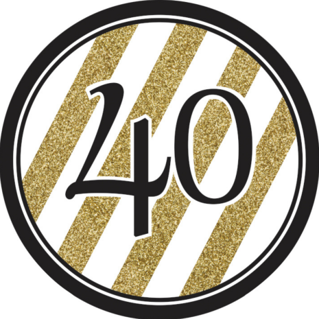 Partydax Birthday 40 år, sockeroblat Ø 19 cm | Partydax | HobbyPyssel