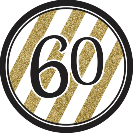 Partydax Birthday 60 år, sockeroblat Ø 19 cm | Partydax | HobbyPyssel