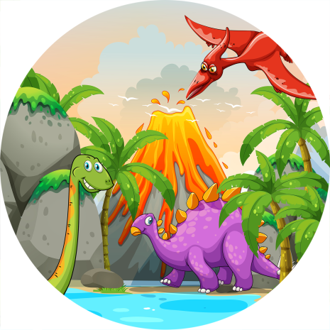 W&G / Kalaskungen Dino Vulcano, sockeroblat Ø 19 cm | W&G - Kalaskungen | HobbyPyssel