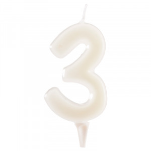 3 år självlysande tårtljus, vitt | Tårtljus för både vuxna och barn | HobbyPyssel