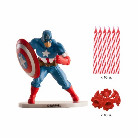 Captain America tårtdekoration i PVC | PLASTFIGURER | HobbyPyssel
