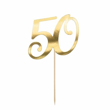 Cake Topper 50 Guld | CAKE TOPPERS | HobbyPyssel