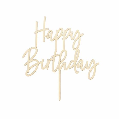 Cake Topper Happy Birthday Trä | CAKE TOPPERS | HobbyPyssel