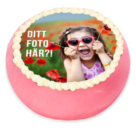 Rund tårtbild marsipanlock till fototårta, Ø 20 cm | Fototårta - gör din egen tårtbild här! | HobbyPyssel