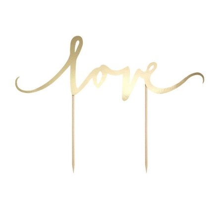 Cake Topper Love, guld