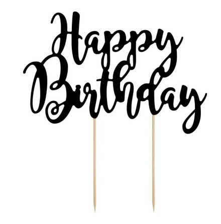 Cake Toppers Happy Birthday Svart