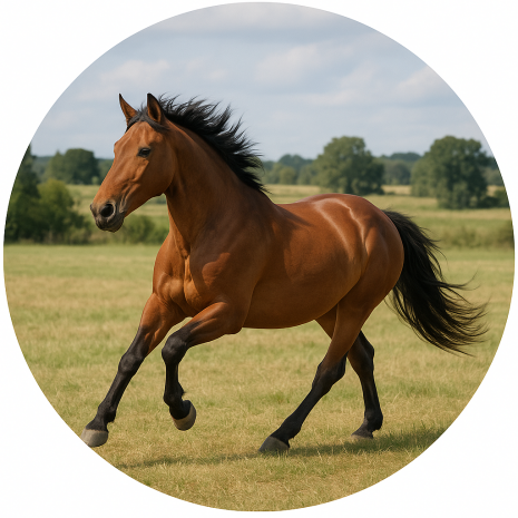 Tårtbild på häst som springer på fältet | Ätbara tårtbilder på Hästar | HobbyPyssel