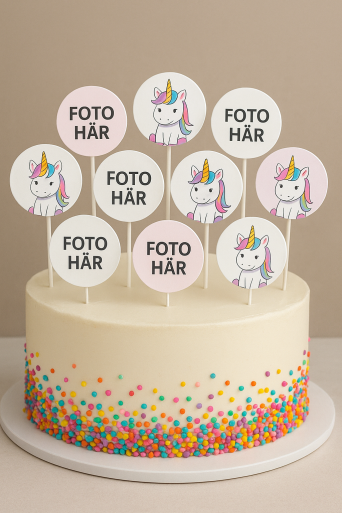 Runda Cake Toppers 5 cm, 10 st