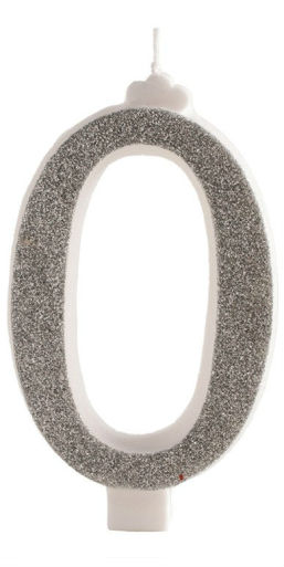 0 år tårtljus, silver