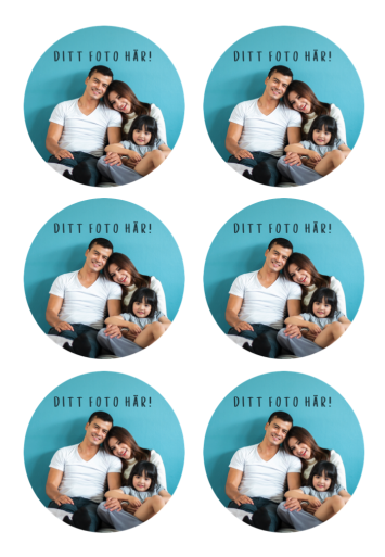 Rund tårtbild till fototårta, 6 st x 8 cm | Fototårta - gör din egen tårtbild här! | HobbyPyssel